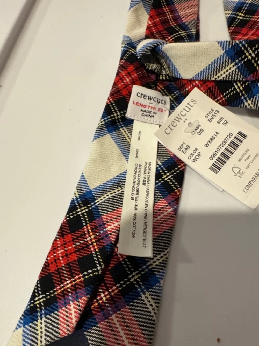NWT J Crew Crewcuts Boys Tartan Plaid Tie Classic Preppy Cotton‎ Holidays